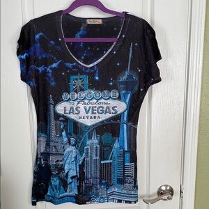 Black and Blue Short Sleeve Tee with Vibrant Appeal